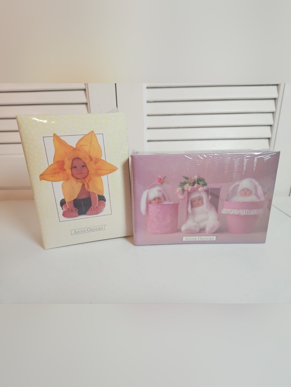 Anne Geddes Picture Albums 2 New 3x5 Sunflower Bunnies Baby Photo Book 90s